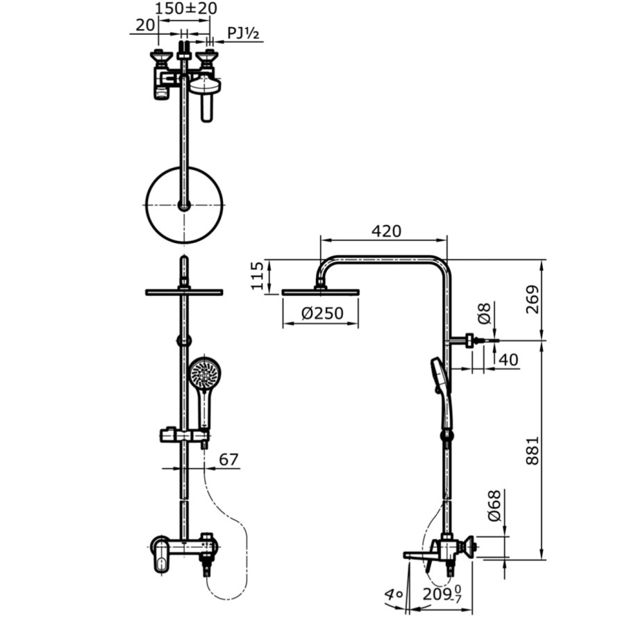 SHOWER SET TOTO TX493SRS KUALITAS THE BEST