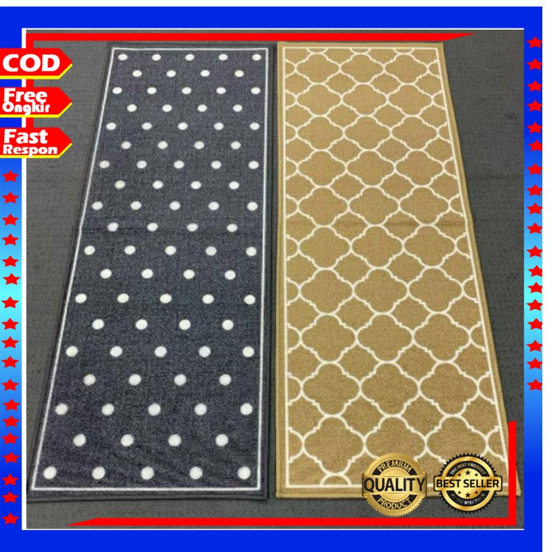 KESET KAKI/KESET DAPUR PANJANG ANTI SLIP /KESET RUNNER BAHAN NYLON UK 57X150CM KESET MURAH TERLARIS