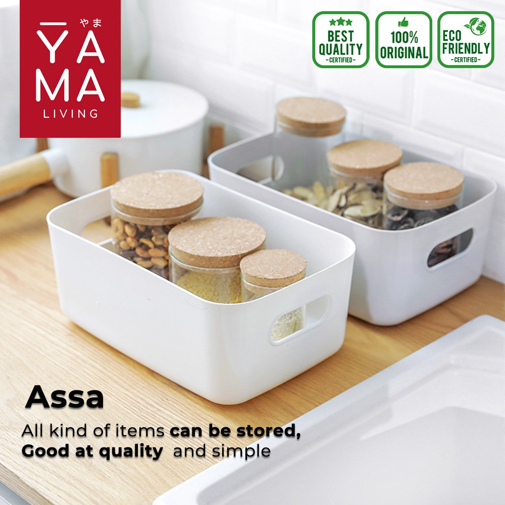 YAMA ASA Storage Box Organizer Multifungsi Kotak Penyimpanan Keranjang Carry Putih