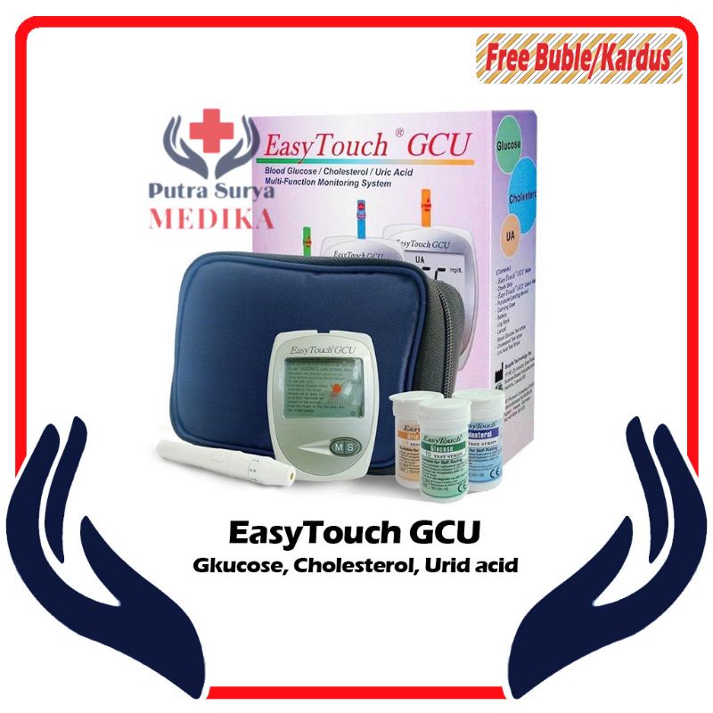 Easy Touch GCU | Alat Cek Darah 3in1 | Tes Gula Darah Kolesterol Asam Urat