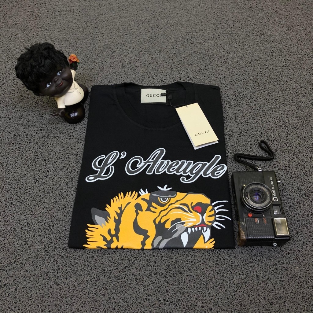 KAOS T-SHIRT GUCCI TIGER LOS ANGELES BLACK MURAH