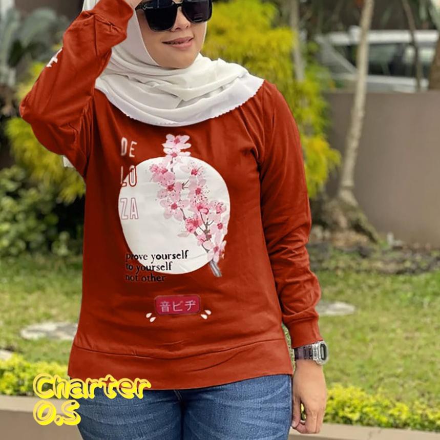❈ Kaos Lengan Panjang Deloza Sakura Original( 4 Warna 3 Ukuran ) Terbaru Tersedia L,XL Dan XXL ❇