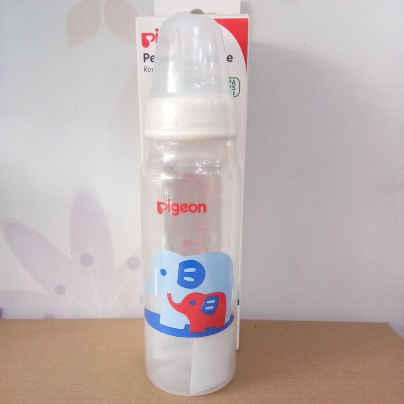 PIGEON PERISTALTIC NIPPLE ROUND BURSING BOTTLE SLIM NECK M(4,5BULAN) 240ML/8oZ