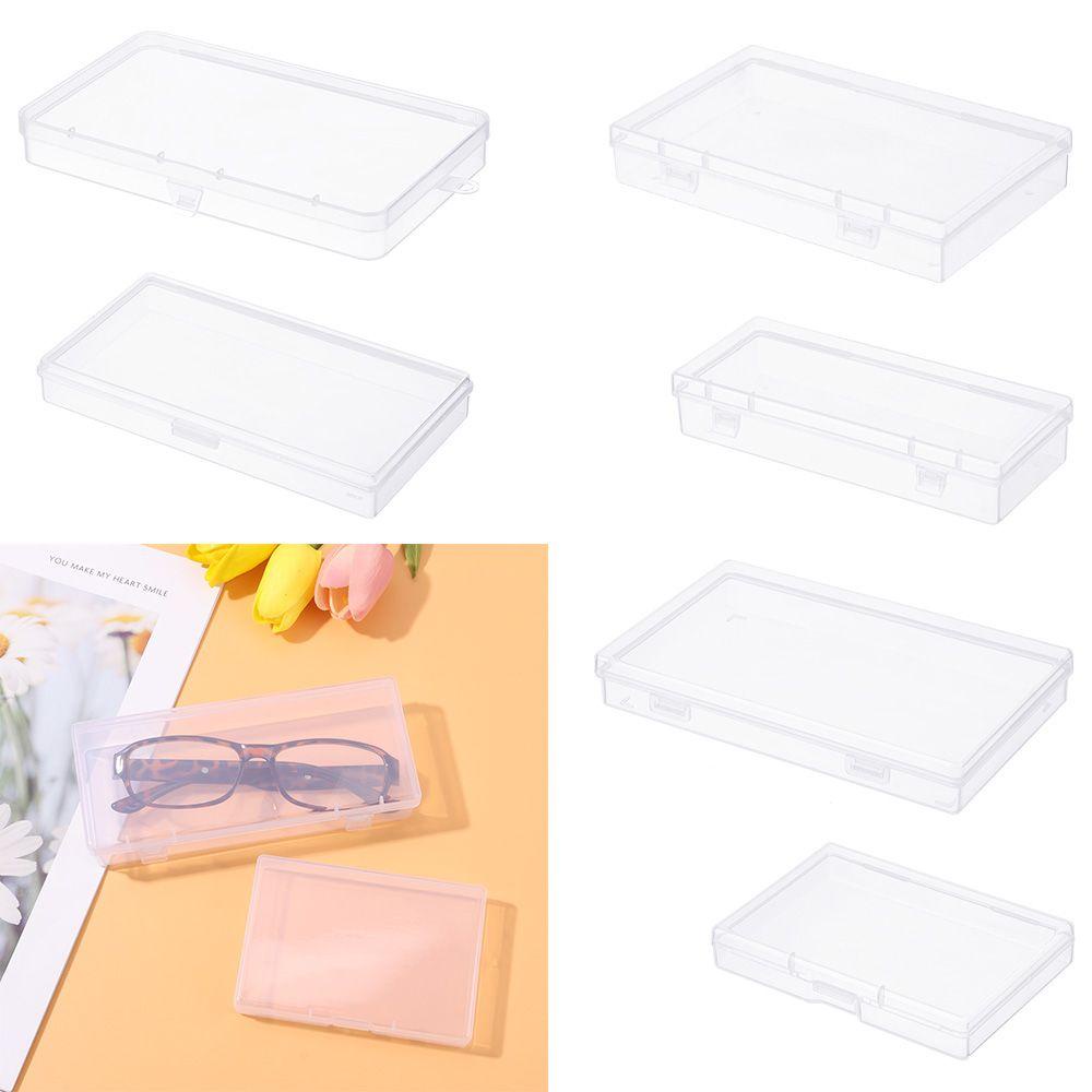 R-FLOWER Storage Box Square Bening/ Hitam Klip Kotak Penyimpanan Pil Plastik Bekal