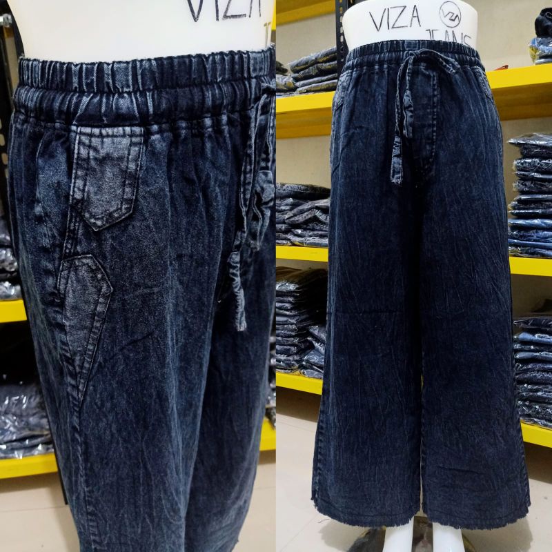 KULOT JEANS WANITA DEWASA UKURAN STANDAR BAHAN HALUS TIDAK KAKU BISA COD