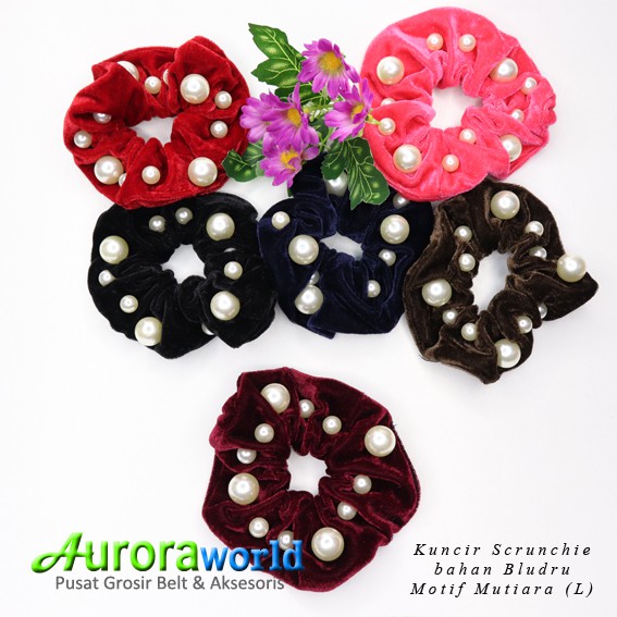 Kuncir Scrunchie /Cemol/cepol rambut/Ikat Rambut Ponytail Elastis Warna-Warni