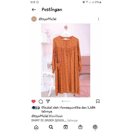 DITSY sunny pajamas size S pesanan teh Nurasiyah