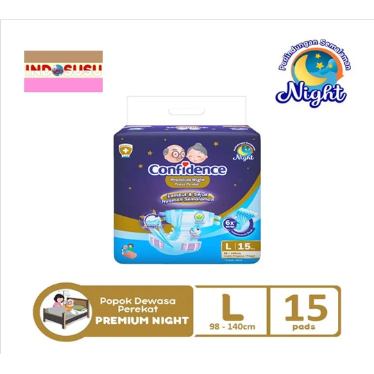 Confidence Popok Dewasa Premium Night L 15