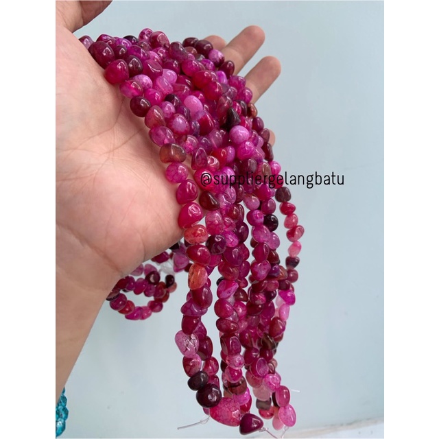 manik Batu alam PURPLE AGATE SERAT Beads 12 x 10mm mix SUPER GRADE