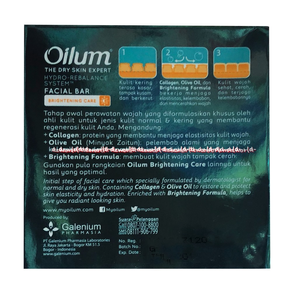 Oilum The Dry Skin Expert Cleansing Bar Hydrating Brightening Care Sabun Untuk Kulit Kering 85gr