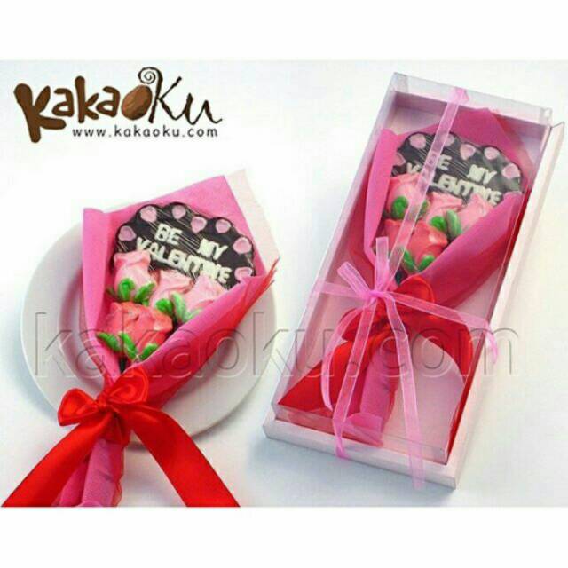 

Buket cokelat loli be my valentine & 5 pcs loli mawar