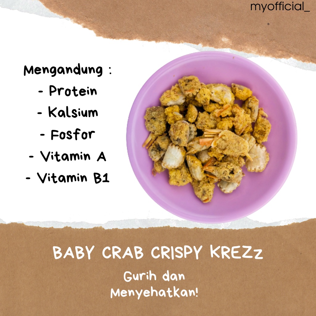 

(50 gr) BABY CRAB CRISPY SNACK CEMILAN HALAL PEDAS KRIUK KREZZ BEST PRODUCT!