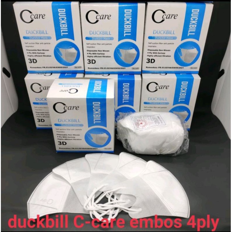 masker duckbil c-care/i-care putih isi50 4ply terbaru