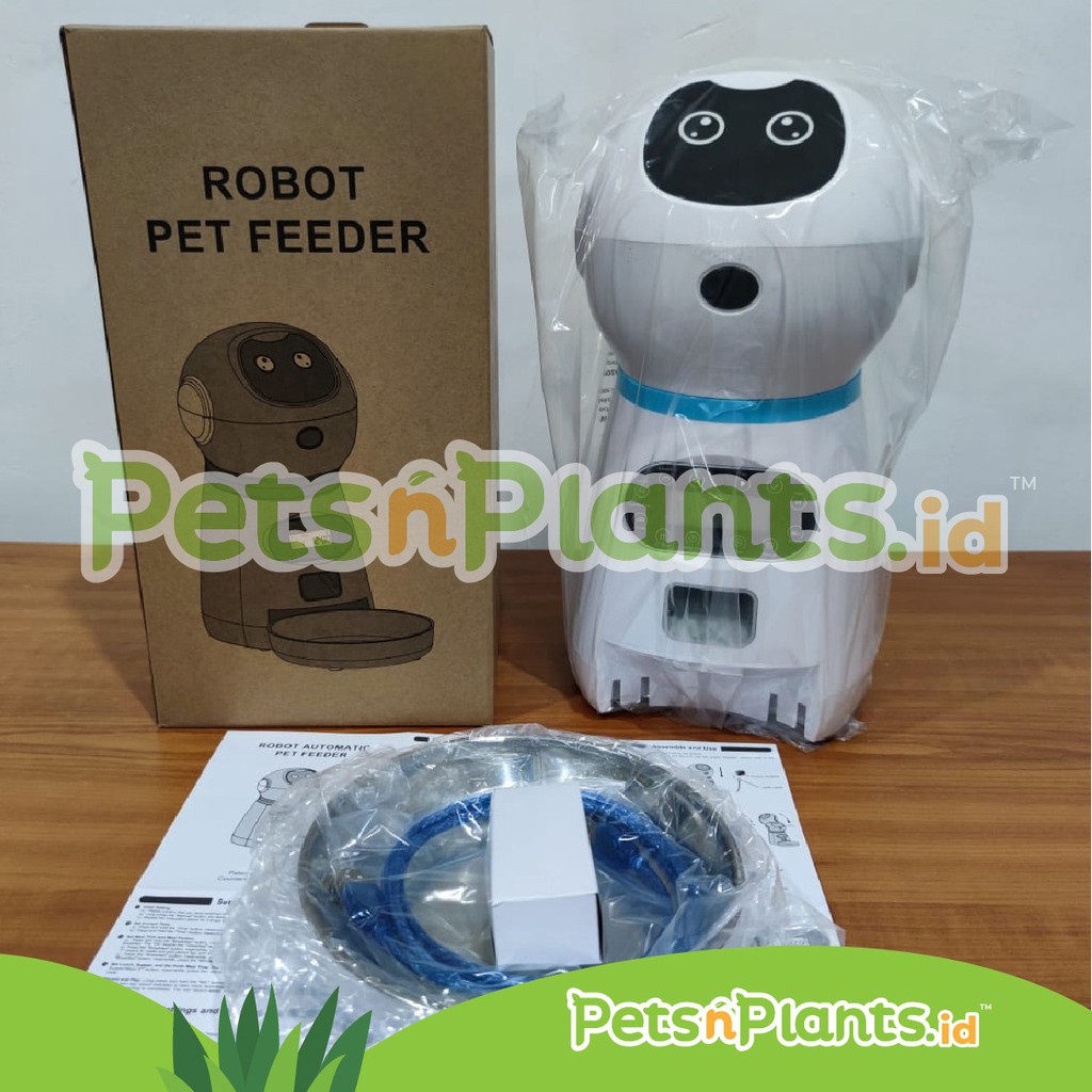 TEMPAT MAKAN HEWAN OTOMATIS ANJING KUCING KELINCI - AUTOMATIC ROBOT PET FOOD FEEDER