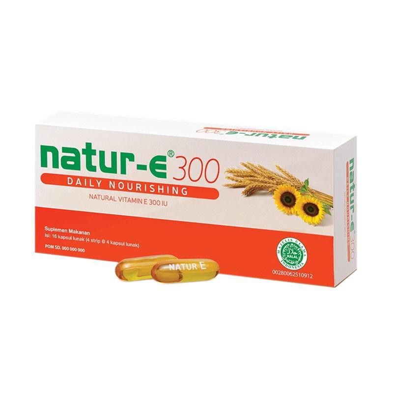 Original 100% Natur-E Daily Nourishing Vitamin E 300 IU [Free Bubble] Isi 32 Kapsul