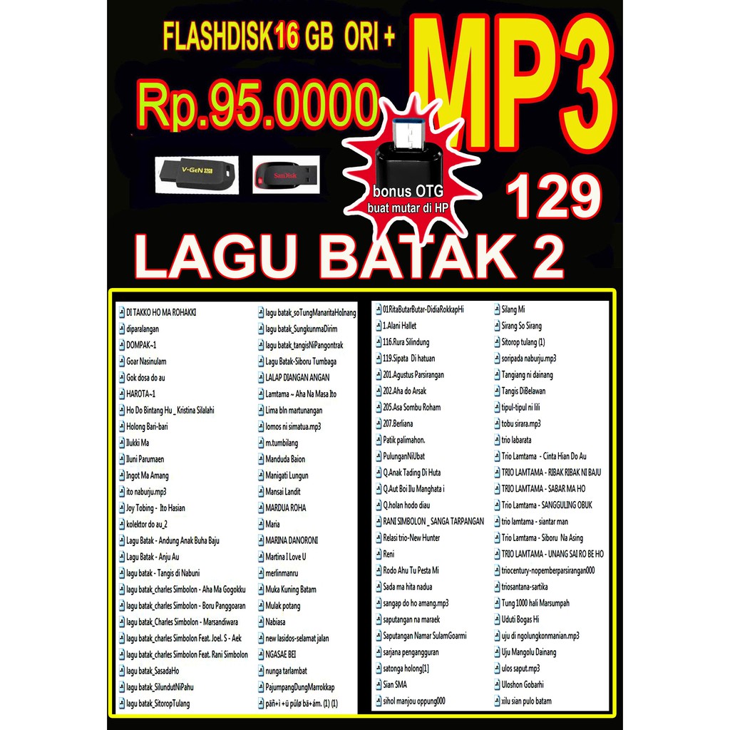 129. FLASHDISK ISI LAGU BATAK