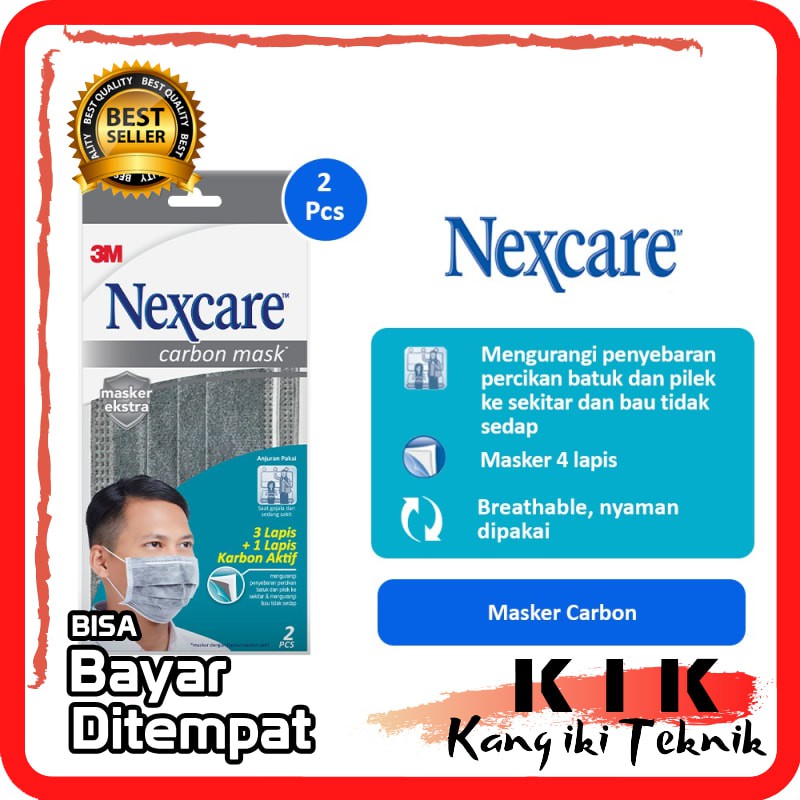 Masker Nexcare 3M Masker 4 Lapis Extra Carbon Mask 4 Ply - 2 Pcs Bisa COD - TERMURAH