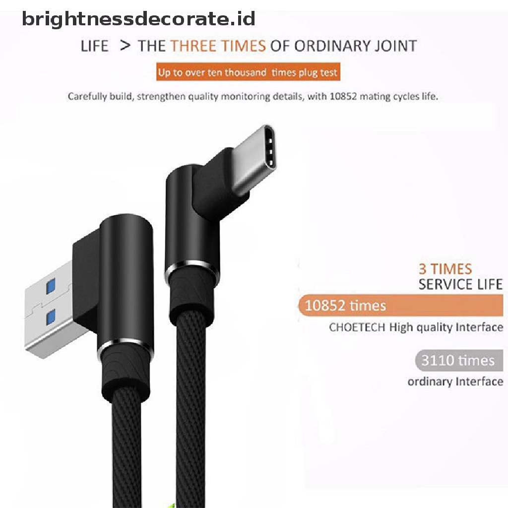 (Birth) Kabel Data / Charger Usb Tipe C 90 Derajat Untuk Ios Micro