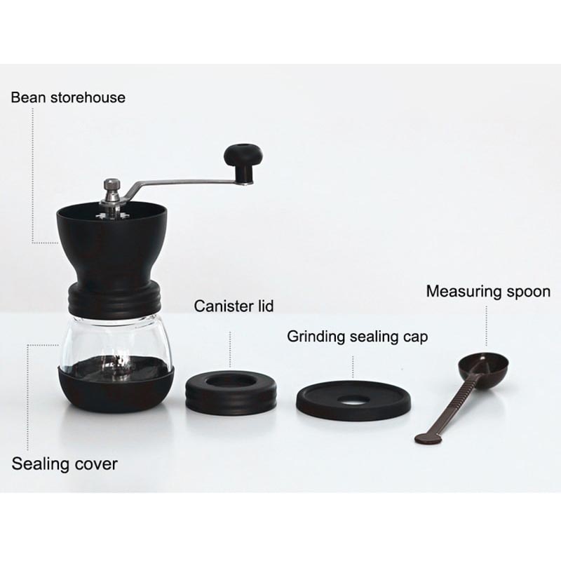 Alat Penggiling Kopi Manual Coffee Grinder 9.2 x 16 cm - Black