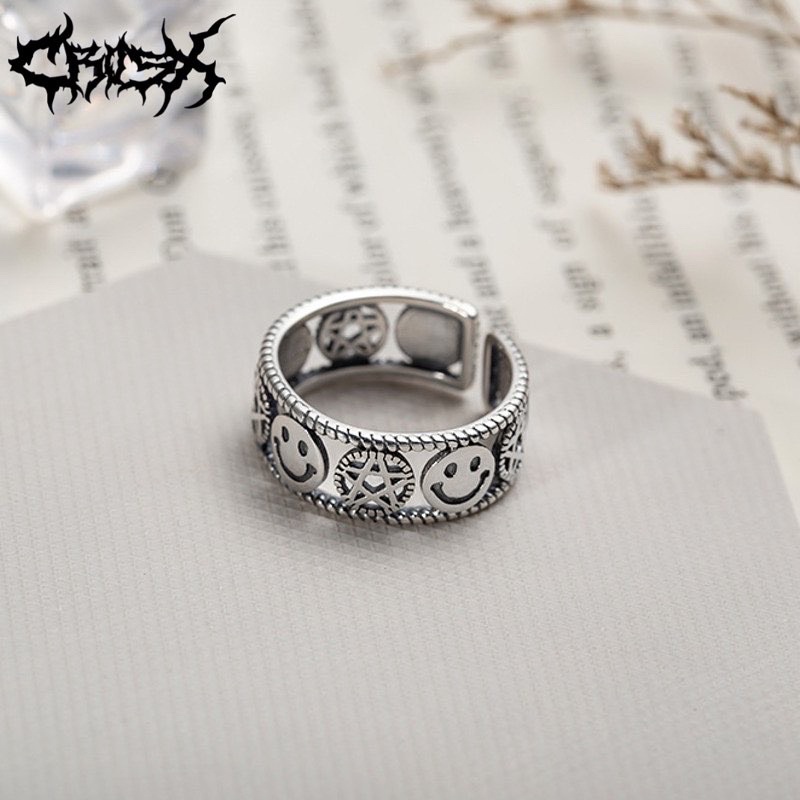 MULTI RING / SMILEY STAR RING / CINCIN BINTANG SMILEY / SMILE STAR HOLLOW RING / MULTIFACE RING HEXAGRAM RING HEXA RING CINCIN COUPLE RING KOREAN STYLE SMILEY STAR RING CINCIN STYLE KOREA CINCIN AESTHETIC RING CINCIN TITANIUM CINCIN PRIA CINCIN WANITA