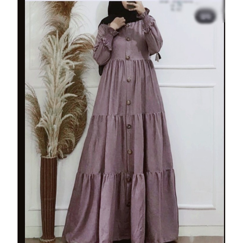 Baju Gamis Wanita Remaja Jumbo Busui Terbaru 2021 Model Kekinian Trend Fashion Bahan Moscrepe Termur