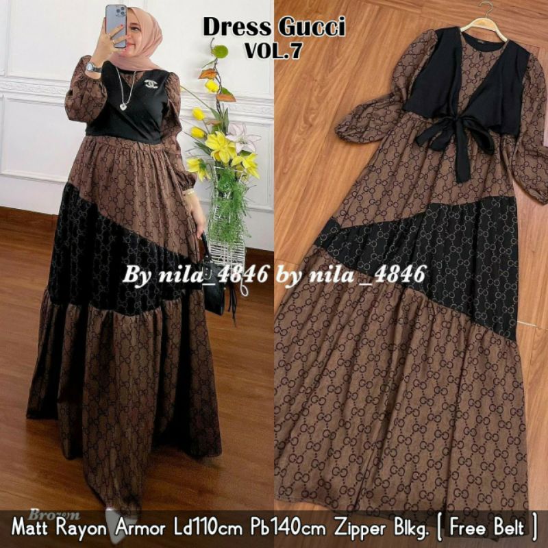 Dress gucci vol 7 gamis gucci rayon armor
