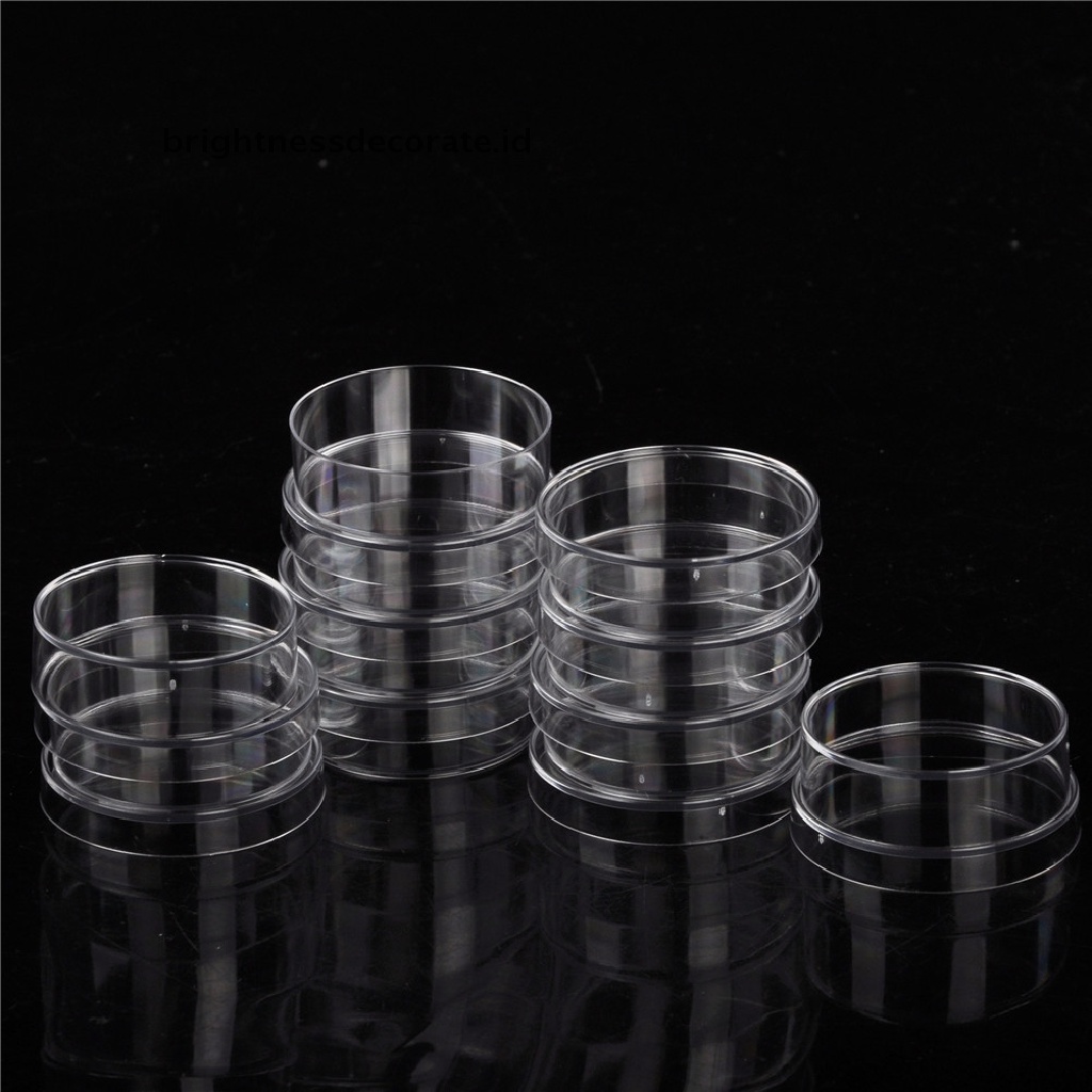 10pcs Piring Petri Dish Steril Bahan Plastik Polystyrene Dengan Tutup Ukuran 35x15mm