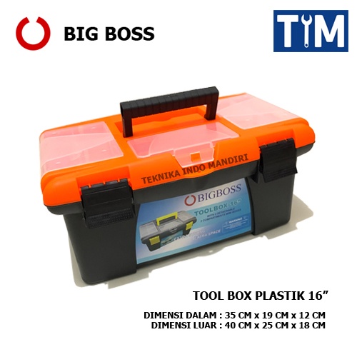 BIG BOSS Tool Box Plastik 16 INCH / Kotak Perkakas / Toolbox 16&quot;