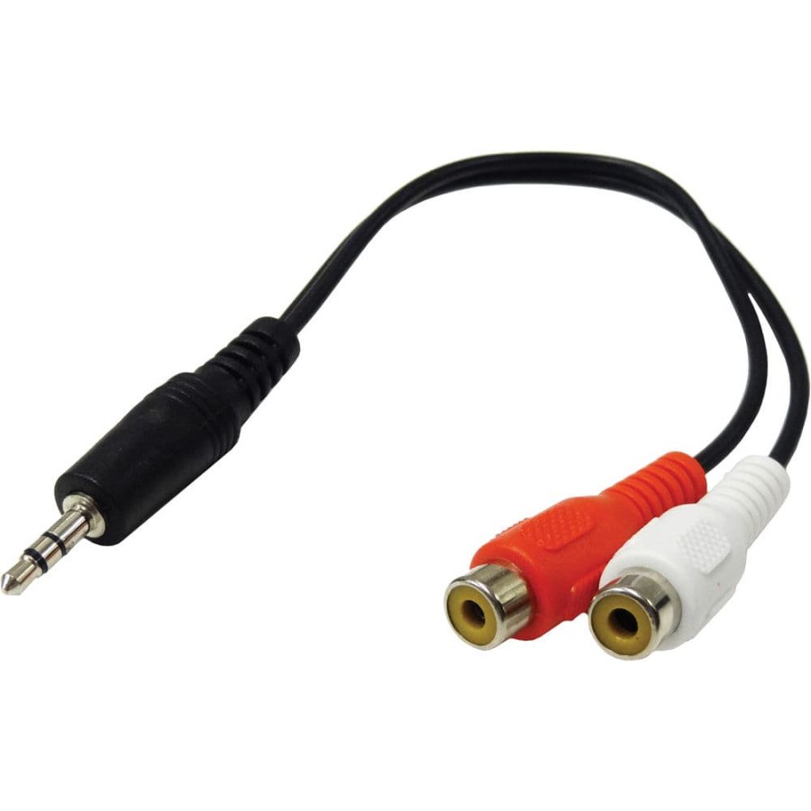 KABEL AUDIO 3.5MM MALE TO 2 RCA FEMALE / 3.5 TO 2 RCA FEMALE