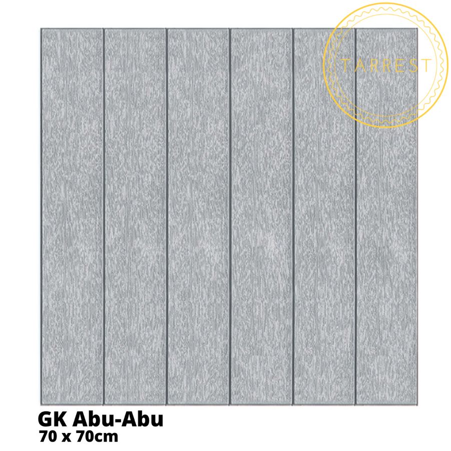 Wallpaper Dinding Foam 3D MOTIF KAYU 70 X 70CM 3MM-GK Abu-Abu 3mm