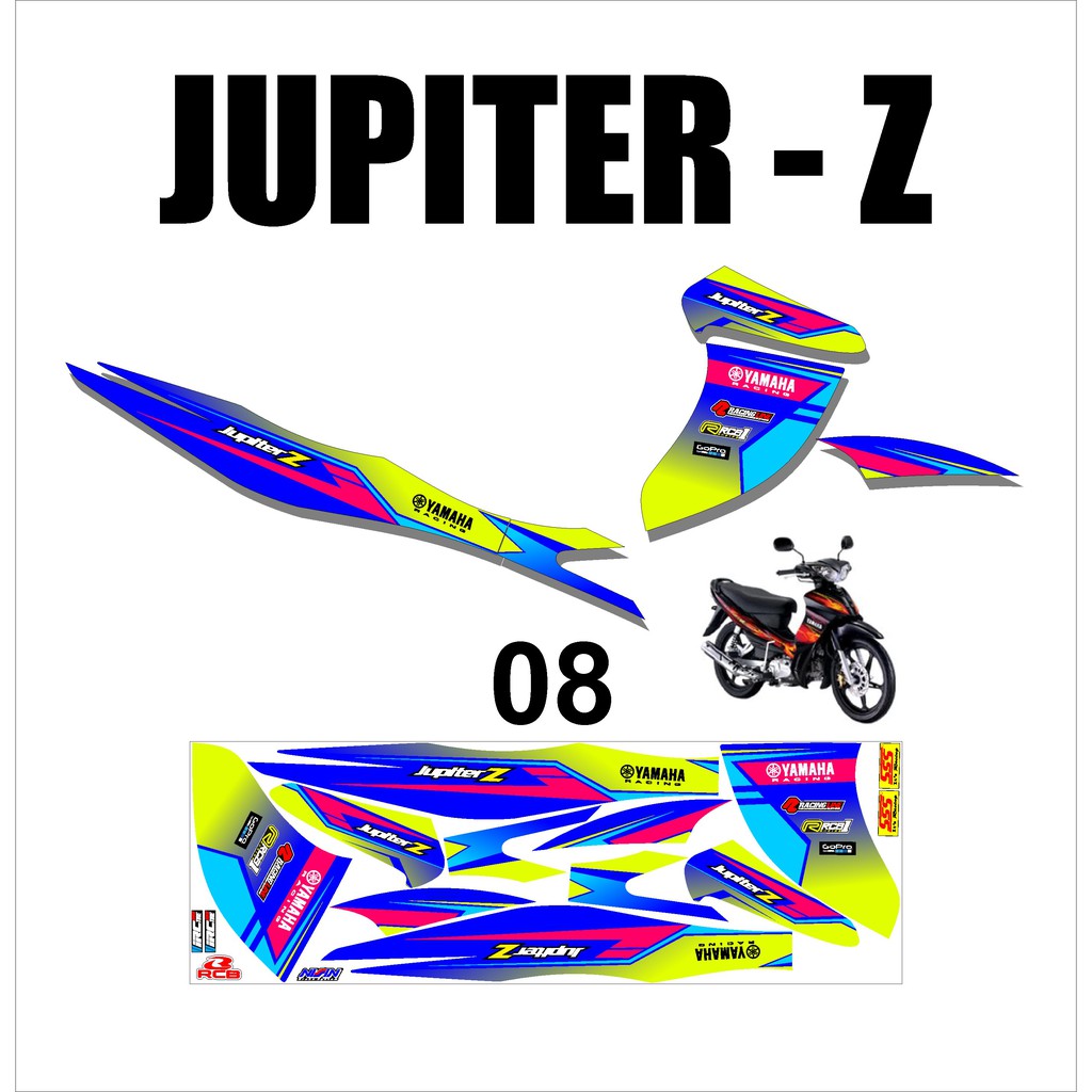 Striping Jupiter Z - Sticker Stiker Variasi Lis Motor Jupiter Z Burhan Termurah DS JP - 8