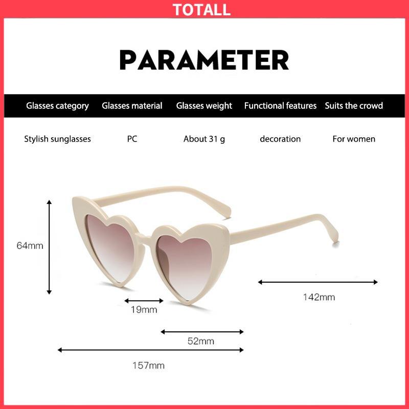 COD Fashion Wanita Wajah Besar Retro Cinta Kacamata Musim Panas Perjalanan Pose Kerai Sunglasses-Totall