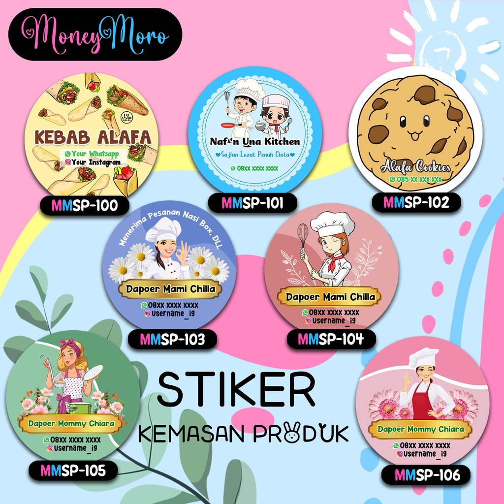 

MoneyMoro Stiker Merk Makanan Stiker Kebab Stiker Cookis / Stiker Produk 100-106