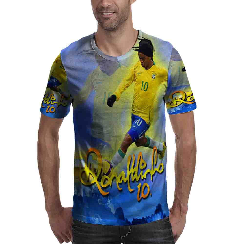 Kaos Ronaldinho Tshirt Fullprint Bahan Polyester Jersey