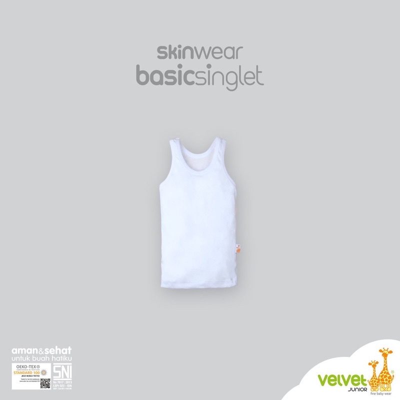 Velvet Junior isi 3pcs Singlet Basic Kaos Dalam Baby Anak Putih / KZL isi 6pc Singlet &amp; Tanktop