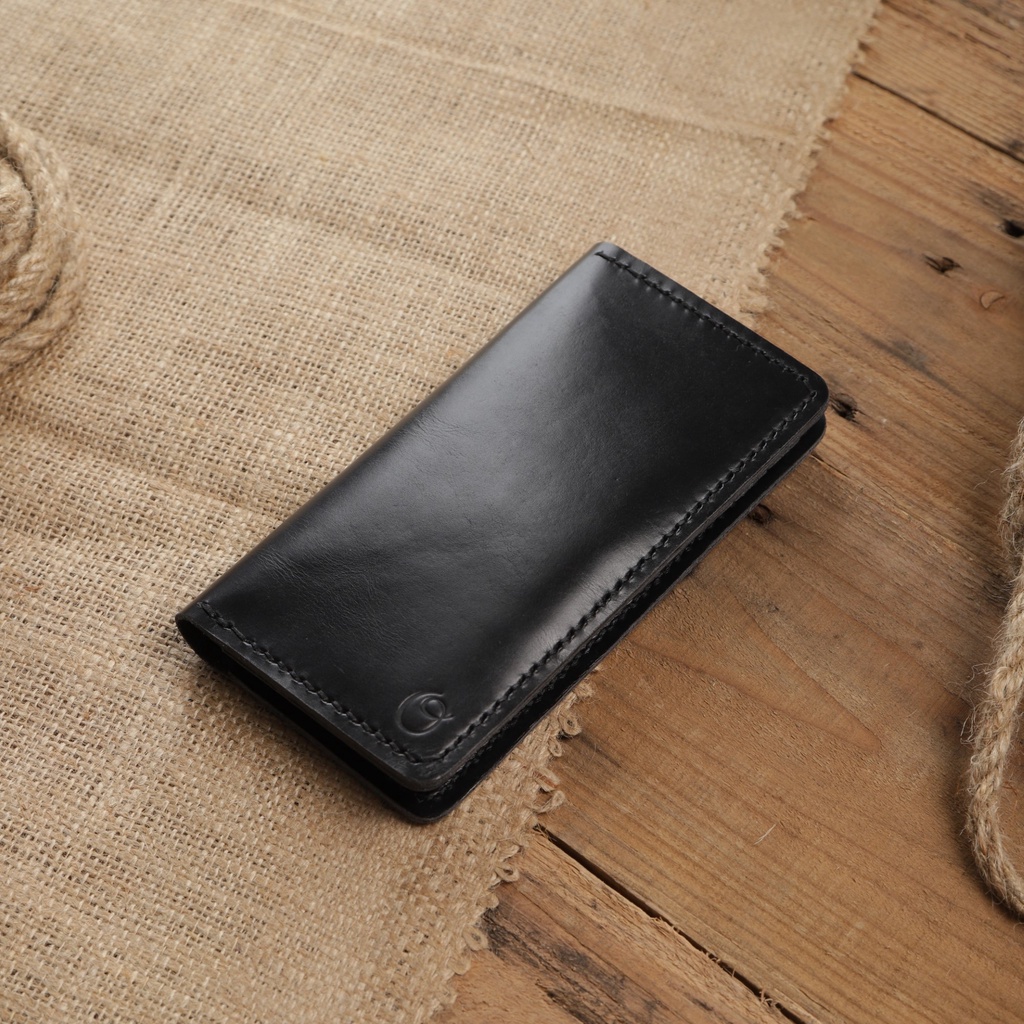 Dompet Panjang Kulit Asli Pull Up Seri CABRIOLE Warna Hitam - Leather Phone Wallet