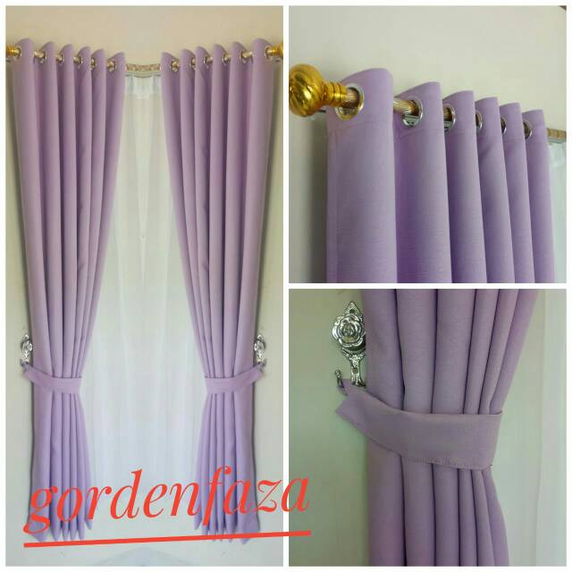 HARGA PROMO Gorden jendela gorden pintu gorden mininalis gorden import tebal blackout warna ungu pol