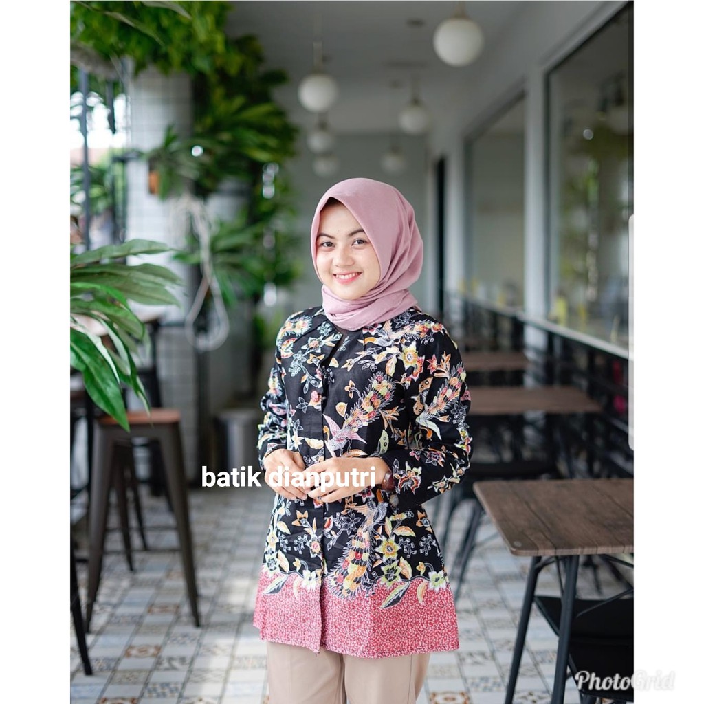 Baju Batik Baju Kerja Batik Modis Blouse Batik Atasan Hijab
