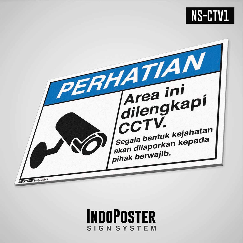 

Safety Sign Rambu K3 PVC ANSI Area Ini Dilengkapi CCTV M 45x30cm