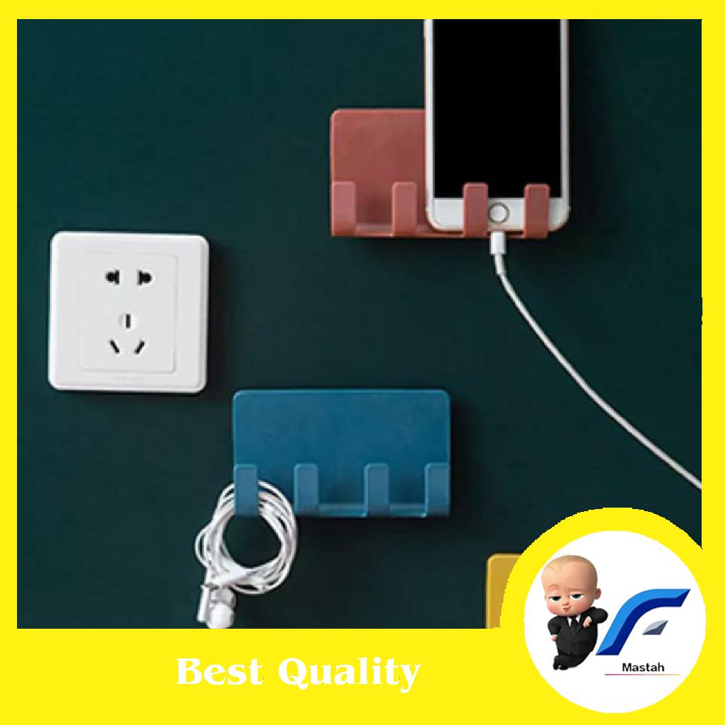 Hook Tempel 4 Kait Gantungan Tempel Dinding 4 Kait Bracket Holder Tempat Hp Remote TV AC Tempat Gantung Kunci Baju Hook Dudukan