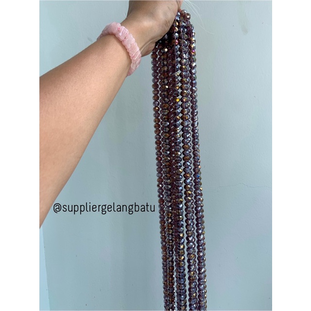 Crystal Ceko 12mm AMETHYST quartz UNGU kecubung KUARSA kuarsa kristal bahan kalung gelang anting strap mask kerajinan tangan craft citayam fashion week etink vintage elegan bali manik crystal