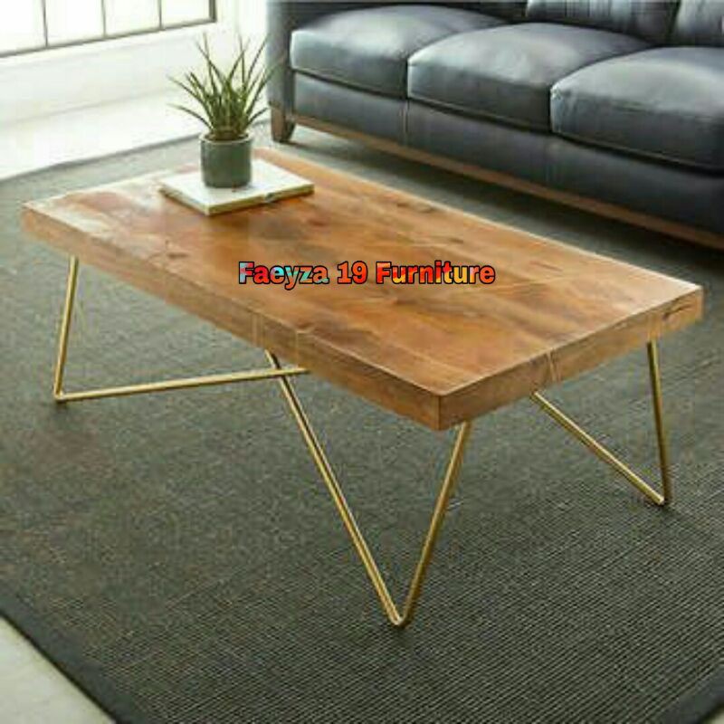 Meja Tamu Kaki Besi Gold Kunze