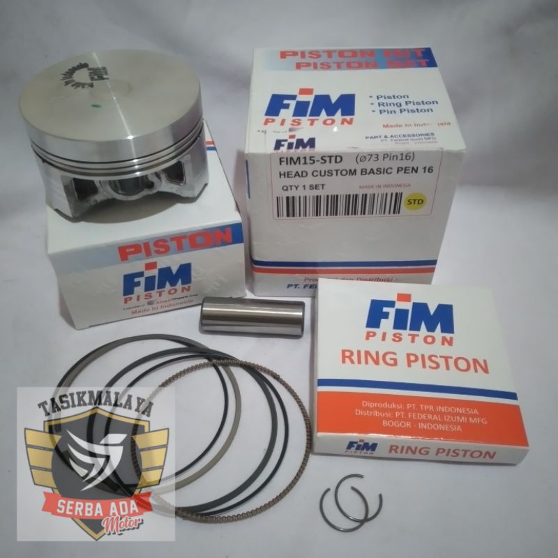 PISTON KIT FIM15 CUSTOM DOME MENTAH PEN 16 DIAMETER 73 74 75 76