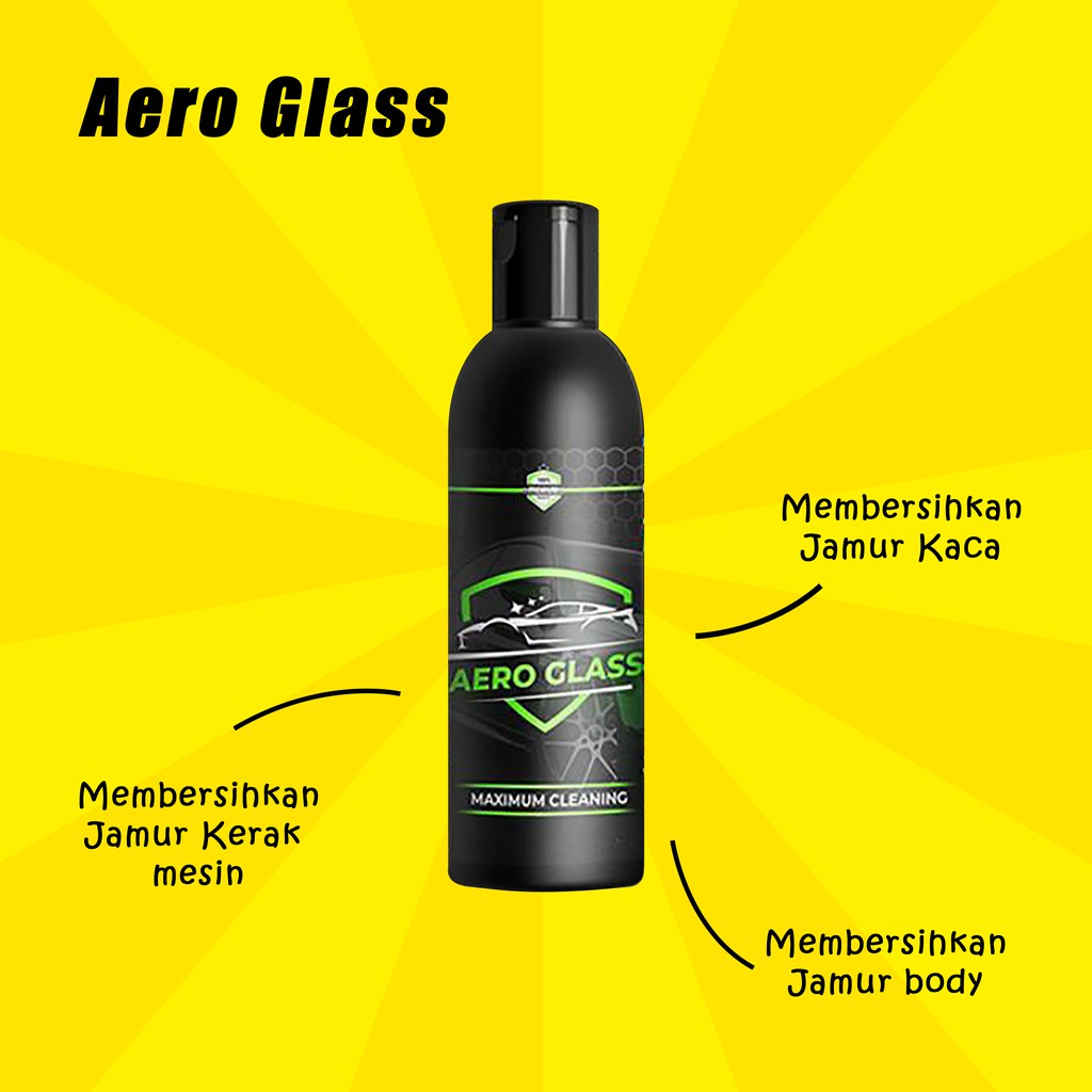 (BONUS LAP MICROFIBER) Pembersih Kaca Body Mobil Motor AERO GLASS