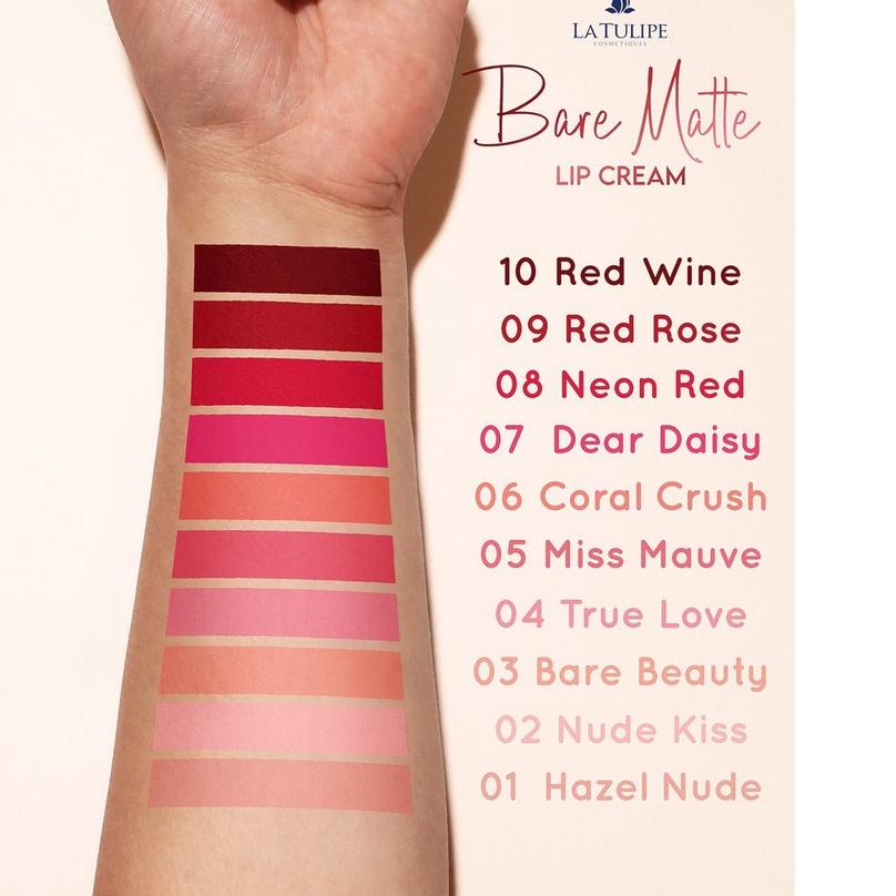 ➾ ❤ BELIA ❤ La Tulipe Bare Matte | Lite Matte Lip Cream 4.5g ( lipcream mate latulipe ) ✲