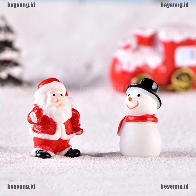 Bey Miniatur Santa Claussnowmanpohon Natal Untuk Dekorasi Taman Minifairy Garden Diy