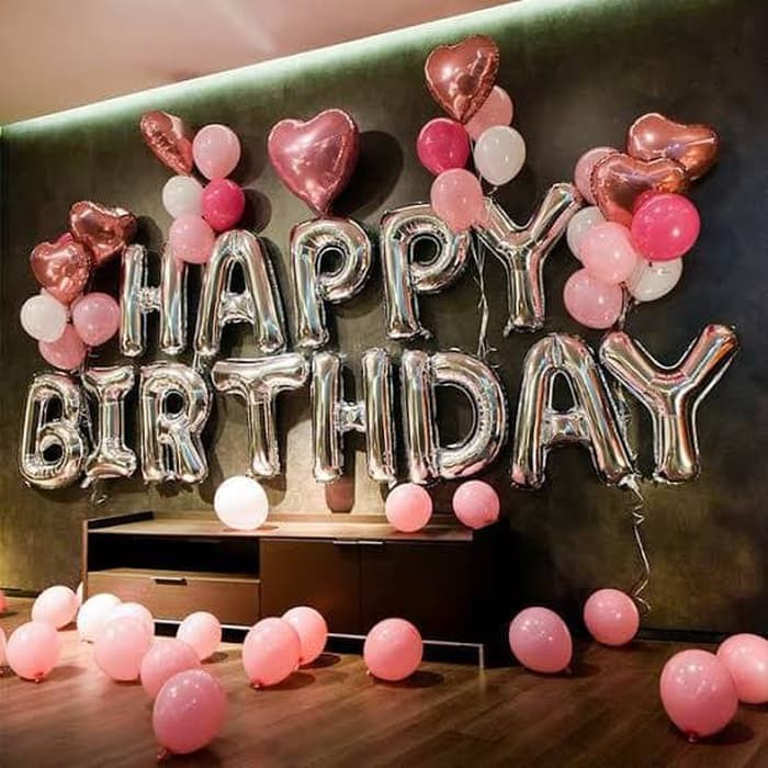 SILVER Balon Foil Huruf Angka 40cm Ulang Tahun Love Star ABCDEFGHIJKLMNOPQRSTUVWXYZ Balloon Supplies Happy Birthday