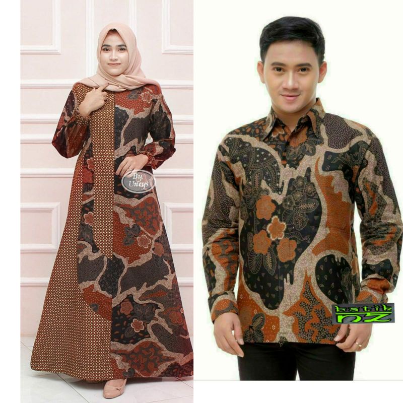 [12.12] Maura Couple - Sania Ruffle Batik Couple GARANSI TERMURAH -BATIK PITTO