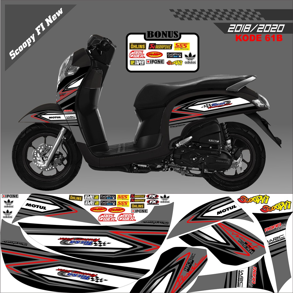 Striping Scoopy Sticker Scoopy 2017/2020 Kode 61