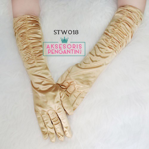 [PRODUK FAVORIT] WEDDING GLOVES AKSESORIS PENGANTIN SARUNG TANGAN GOLD STW018